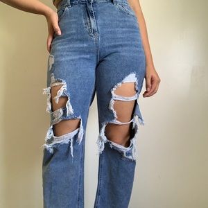 Distressed Mom Jeans
